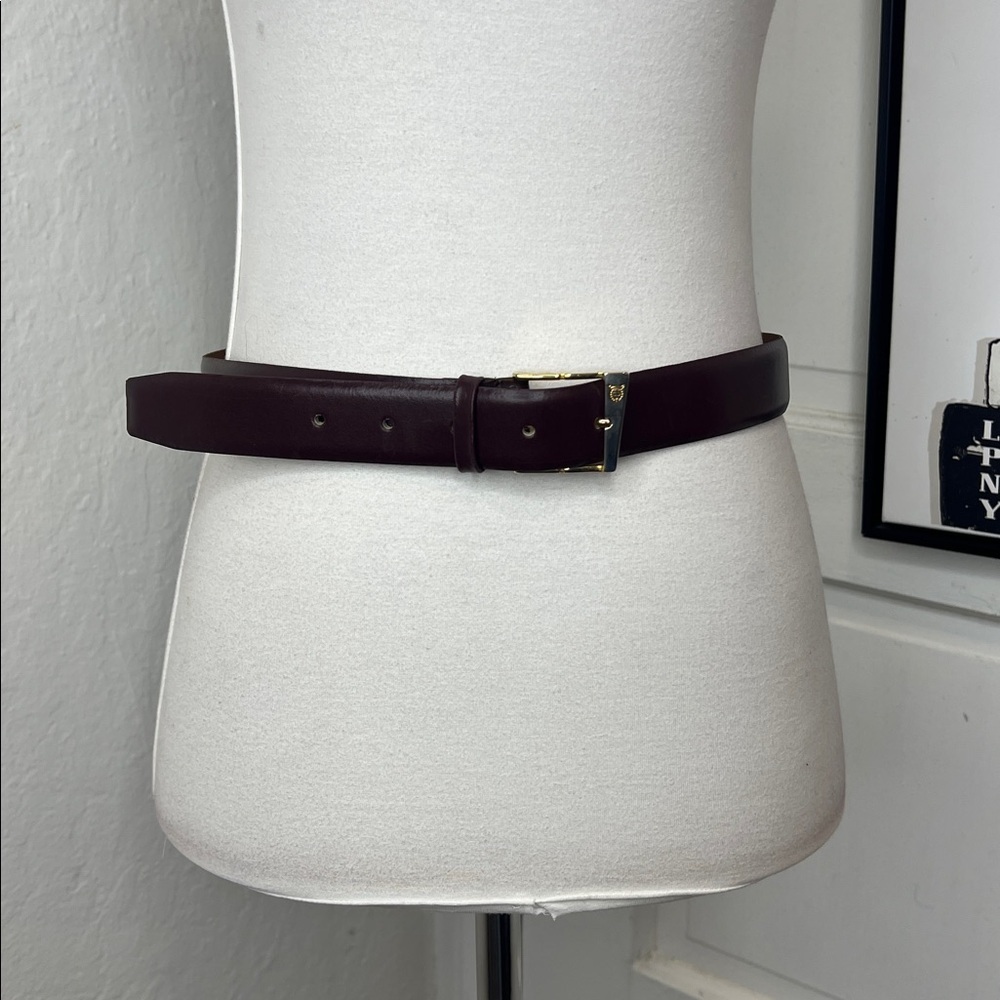 Christian Dior Genuine Eggplant Colored Leather Belt w/Goldtone Buckle 75/30 XS